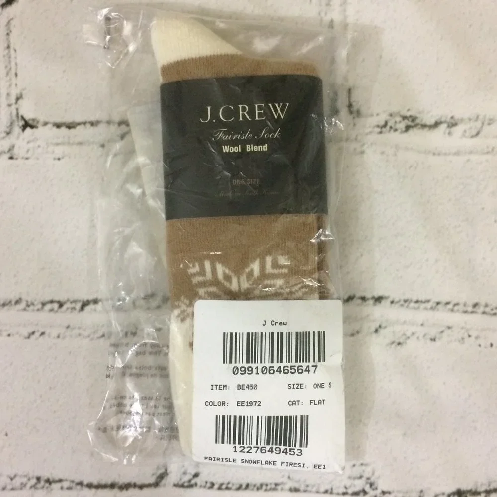 J. Crew Cozy Fairisle snowflake socks